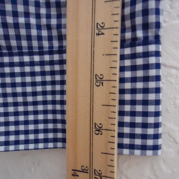 H&M* Men's Long Sleeve Button Down‎ Curved Hem Checkered Dress Shirt~ Size Large - Picture 11 of 12